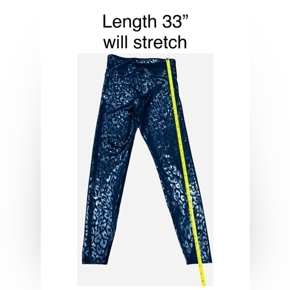 Herione Sport Metallic CheetahPrint Crop 7/8th Athletic Yoga Legging Pant XSmall - Picture 10 of 13